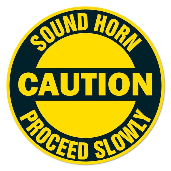 Sound Horn Proceed Slowly 16in Non-Slip Floor Marker, 12PK, 16 in L, 16 in H, FD-2-C-16-12PK-99887